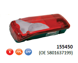 5801637199 FANALE POSTERIORE SX LUCE TARGA CONNETTORE LAT. IVECO STRALIS TRAKKER  SWAY XWAY TWAY