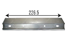 Carica l&#39;immagine nel visualizzatore di Gallery, BARRA TUNING TRAVERSA POSTERIORE PARAINCASTRO RIMORCHI / SEMIRIMORCHI INOX FIORETTATO 226.5 CM LUNGHEZZA CON ALTATA PER POGGIA PIEDI