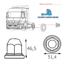 Carica l'immagine nel visualizzatore di Gallery, CR135 SET 10 COPRI DADI BULLONI RUOTE TUNING 32" CROMATI PER IVECO STRALIS S-WAY X-WAY T-WAY EUROSTAR EUROTECH 190 TURBOSTAR