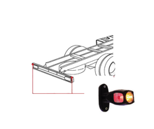 Carica l&#39;immagine nel visualizzatore di Gallery, 1500.00500 LUCE INGOMBRO POSTERIORE DESTRA = SINISTRA LED UNIVERSALE PER RIMORCHI 12/24V