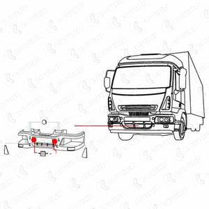 710152 TAPPO MOSTRINA PARAURTI IVECO EUROCARGO TECTOR RESTYLING da 2003 al 2008 504043051