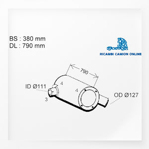 2996129 AM MARMITTA SILENZIATORE SCARICO IVECO EUROSTAR EUROTECH STRALIS 190E 240E 260E 440E