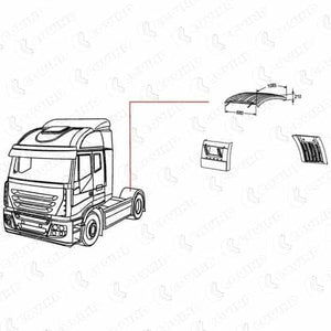 CALOTTA PARAFANGO POST SUPERIORE IVECO STRALIS AT AD AS HI-WAY S-WAY DESTRO = SINISTRO