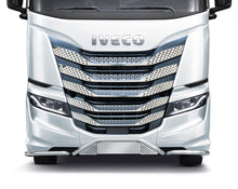 Carica l'immagine nel visualizzatore di Gallery, 50274 BARRA BUMPER TUNING ACCIAIO INOX SU PARAURTI 3 PEZZI CROMATO LUCIDO IVECO S-WAY