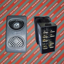 Carica l'immagine nel visualizzatore di Gallery, interruttore tasto comando controllo alzacristallo alzavetro porta, destro = sinistro, per iveco. ricambi camion elettrici cabina cruscotto finizione porta. oem 504096615