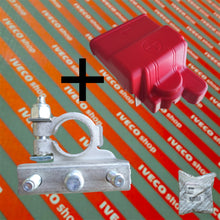 Carica l'immagine nel visualizzatore di Gallery, 5801574574 oem POSITIVE POLE BATTERY CLAMP with red cover pole battery