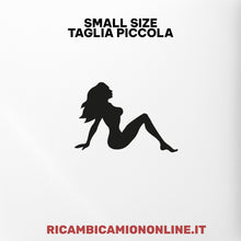 Carica l'immagine nel visualizzatore di Gallery, ADESIVO CAMION TRUCK OMBRA DI RAGAZZA COLORE NERO PER IVECO RENAULT DAF SCANIA MERCEDES VOLVO MAN GIRL STICKER