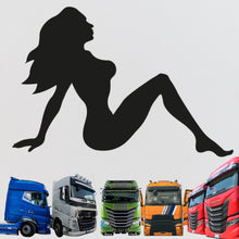Carica l'immagine nel visualizzatore di Gallery, ADESIVO CAMION TRUCK OMBRA DI RAGAZZA COLORE NERO PER IVECO RENAULT DAF SCANIA MERCEDES VOLVO MAN GIRL STICKER