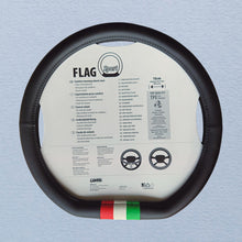 Carica l'immagine nel visualizzatore di Gallery, copri volante in pelle, ecopelle sportivo moderno fashion copertura ricambio cabina, compatibile iveco gamma way, veicoli pesanti, forma a d con fondo piatto. accessori stile cabina.