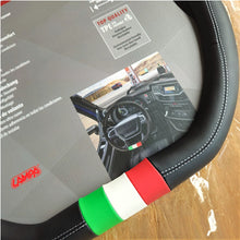 Carica l'immagine nel visualizzatore di Gallery, COPRI VOLANTE  ECO PELLE NERA IVECO S-WAY T-WAY X-WAY CON BANDIERA ITALIA
