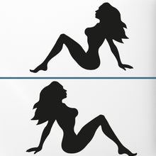 Carica l'immagine nel visualizzatore di Gallery, ADESIVO CAMION TRUCK OMBRA DI RAGAZZA COLORE NERO PER IVECO RENAULT DAF SCANIA MERCEDES VOLVO MAN GIRL STICKER