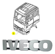 Carica l&#39;immagine nel visualizzatore di Gallery, 98442193 SIGLA MODELLO SCRITTA IVECO PER EUROSTAR SU CALANDRA FRONTALE ANTERIORE