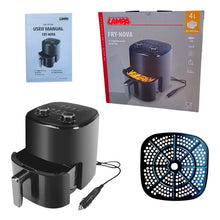 Carica l'immagine nel visualizzatore di Gallery, FRIGGITRICE AD ARIA PORTATILE CAMION IVECO SCANIA DAF RENAULT VOLVO MAN  4 LITRI DI CAPIENZA PRESA ACCENDISIGARI 24V 250W