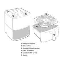 Carica l'immagine nel visualizzatore di Gallery, FRIGGITRICE AD ARIA PORTATILE CAMION IVECO SCANIA DAF RENAULT VOLVO MAN  4 LITRI DI CAPIENZA PRESA ACCENDISIGARI 24V 250W