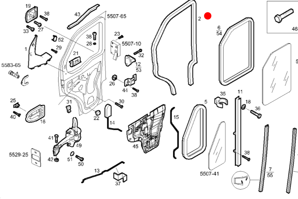 50436495 GUARNIZIONE PORTA IVECO DAILY DAL 2000 AL 2014 DESTRA = SINISTRA