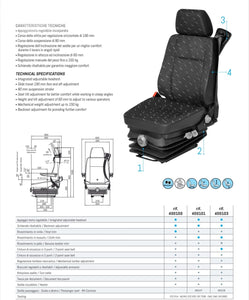 103 SEDILE MOLLEGGIATO CONDUCENTE COMPLETO IVECO DAILY FIAT DUCATO CITROEN JUMPER PEUGEOT BOXER