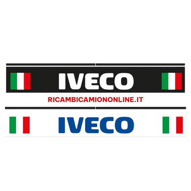 PARASPRUZZO LUNGO TRAVERSA POSTERIORE LOGO IVECO CON BANDIERA ITALIANA X STRALIS TRAKKER EUROCARGO EUROSTAR TURBOSTAR HI-WAY S-WAY EUROTECH EUROTRAKKER 190.42 190.48 330