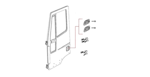 80802 KIT 2 MANIGLIE APRIPORTA PORTA CON CHIAVE IVECO EUROCARGO EUROSTAR EUROTECH EUROTRAKKER
