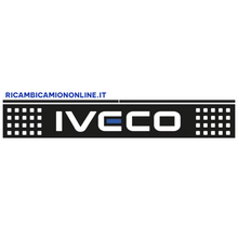 Carica l&#39;immagine nel visualizzatore di Gallery, PARASPRUZZO LUNGO TRAVERSA POSTERIORE LOGO NEW IVECO STRALIS TRAKKER EUROSTAR EUROTECH NERO O BIANCO