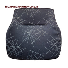 Carica l'immagine nel visualizzatore di Gallery, SEDUTA DEL SEDILE PER IVECO STRALIS AS, IN MATERIALE VELLUTO, DI COLORE NERO CON DECORAZIONI BIANCHE, PER SEDILI AD ARIA, MONTA SU IVECO STRALIS AS