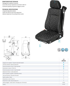 102RN SEDILE MECCANICO CONDUCENTE COMPLETO RENAULT MASTER MASCOTTE TRAFIC KANGOO EXPRESS VAN DAL 1995