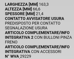 KIT PASTIGLIE FRENI + SENSORI USURA ANTERIORI E POSTERIORI IVECO DAILY DAL 2006 AL 2023