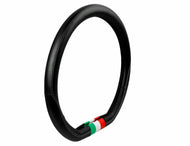 COPRI VOLANTE ECO PELLE NERA IVECO S-WAY T-WAY X-WAY CON BANDIERA ITALIA