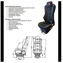 Carica l&#39;immagine nel visualizzatore di Gallery, W03IV SEDILE MOLLEGGIATO MERCEDES BENZ SPRINTER 1 2 3 SERIE FURGONE VAN APPLICAZIONE DAL  1995 AD OGGI