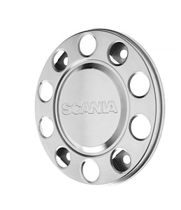 COPERTURA ANELLO TUNING PROTEZIONE RUOTA ACCIAIO INOX 22,5" LOGO SCANIA IN RILIEVO SERIE TNG P G R