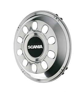 COPERTURA ANELLO TUNING PROTEZIONE RUOTA ACCIAIO INOX 22,5" LOGO SCANIA IN RILIEVO SERIE TNG NEXTGEN òLP G R