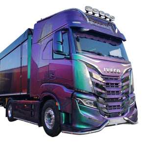KIT 2 PARASPRUZZI ANTERIORI PER PARAURTI CON LOGO IVECO STRALIS TRAKKER EUROCARGO TURBOSTAR EUROSTAR EUROTECH SWAY XWAY TWAY