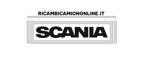 KIT 2 PARASPRUZZI BIANCHI SAGOMATI ANTERIORI CON LOGO NERO SCANIA