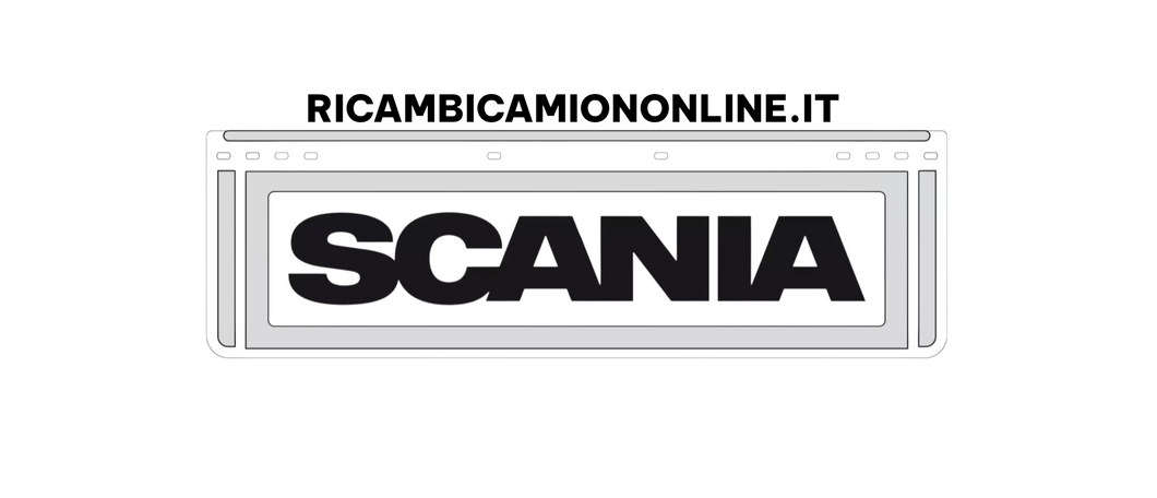 KIT 2 PARASPRUZZI BIANCHI SAGOMATI ANTERIORI CON LOGO NERO SCANIA