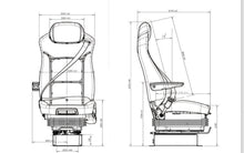Carica l&#39;immagine nel visualizzatore di Gallery, 500VV SEDILE CONDUCENTE PNEUMATICO RISCALDATO VENTILATO LOMBARE CON BRACCIOLO VOLVO TRUCKS FE FL FM FMX FH FH10 FH12 VERSION I II III IV