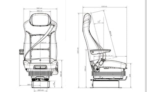 500VV SEDILE CONDUCENTE PNEUMATICO RISCALDATO VENTILATO LOMBARE CON BRACCIOLO VOLVO TRUCKS FE FL FM FMX FH FH10 FH12 VERSION I II III IV