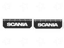 Carica l'immagine nel visualizzatore di Gallery, 105A KIT 2 PARASPRUZZI ANTERIORI LOGO SCANIA  GRIFONE 94 114 124 144 164 SERIE G P R S T  NEXT GEN    17X62 CM