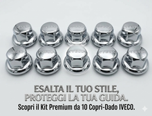 Carica l'immagine nel visualizzatore di Gallery, 50946 COPRI DADI BULLONI TUNING 32" IN ACCIAIO INOX CROMATO LUCIDO IVECO STRALIS HI-WAY S-WAY X-WAY T-WAY EUROSTAR 520 TURBOSTAR 190