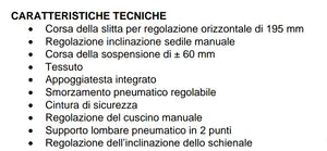 400MN SEDILE CONDUCENTE PNEUMATICO SUPPORTO LOMBARE CON E BRACCIOLO MAN F2000 M2000 TGA TGL TGM TGX F90 DA 1990 IN PRODUZ.