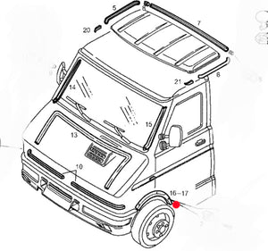 KIT CORNICI PASSARUOTA ANTERIORI IVECO NEW DAILY DA 1989 A 1999