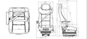 400MN SEDILE CONDUCENTE PNEUMATICO SUPPORTO LOMBARE CON E BRACCIOLO MAN F2000 M2000 TGA TGL TGM TGX F90 DA 1990 IN PRODUZ.