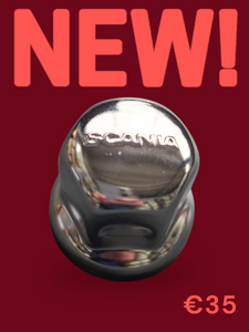 COPRIDADI BULLONE TUNING PROTEZIONE RUOTA ACCIAIO INOX 33" LOGO SCANIA IN RILIEVO SERIE TNG NEXTGEN SERIE R P G