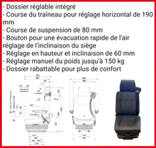 Carica l'immagine nel visualizzatore di Gallery, 488 SIÈGE CONDUCTEUR PNEUMATIQUE IVECO STRALIS TRAKKER EUROCARGO EUROTRAKKER ASTRA HD