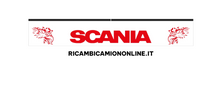Carica l&#39;immagine nel visualizzatore di Gallery, PARASPRUZZO LUNGO TRAVERSA POSTERIORE LOGO SCANIA NERO BIANCO ROSSO
