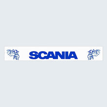 Carica l'immagine nel visualizzatore di Gallery, PARASPRUZZO LUNGO PER TRAVERSA POSTERIORE CM 240 X 35 CM LOGO SCANIA NERO BIANCO ROSSO 94 114 124 144 164 SERIE G P R S T  NEXT GEN