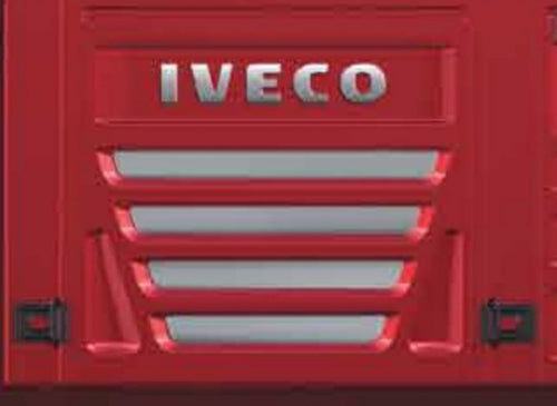 KIT SIGLA IVECO TUNING CON RIVESTIMENTI CROMATI ACCIAIO INOX POSTERIORE CABINA STRALIS AS S WAY